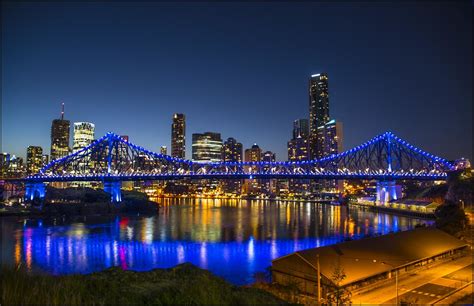 Brisbane Story Bridge At Blue Hour Brisbane Story Bridge Flickr