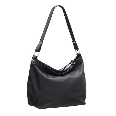 Black Leather Hobo Bag Slouchy Leather Purse For Women Laroll Bags