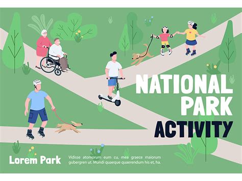 National Park Activities Banner Flat Vector Template By The Epicpxls