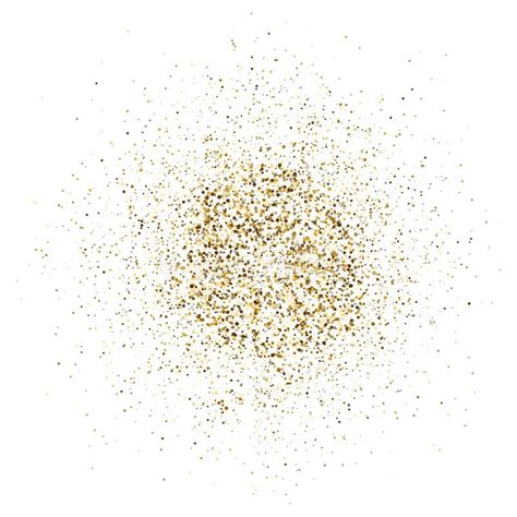 Golden Glitter Explosion On White Background Bright Dust Splash Gold
