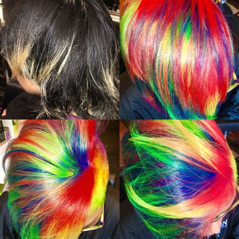 Before And After Tie Dye Hair Annetteavila Lavishhairsf Tie Dye Hair Hair Makeup Dyed Hair
