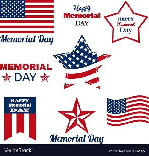 Happy Memorial Day Patriotic American Flag Vector Image
