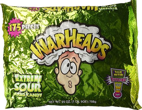 Warheads Extreme Sour Hard Candy 175 Pieces Assorted Flavors 25 Oz
