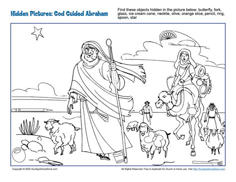 Hidden Pictures For God Guided Abraham On Sunday School Zone