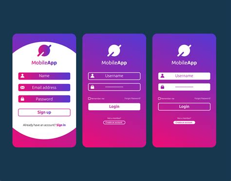 Mobile App Login Vector Art Icons And Graphics For Free Download