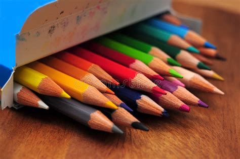Colored Pencils Box Stock Image Image Of Tools Edges 35713785