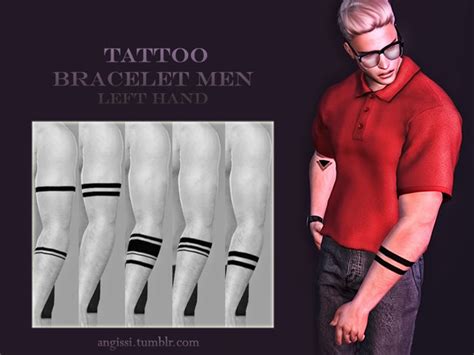 Tattoo Bracelet Men Left Hand By Angissi At Tsr Sims 4 Updates