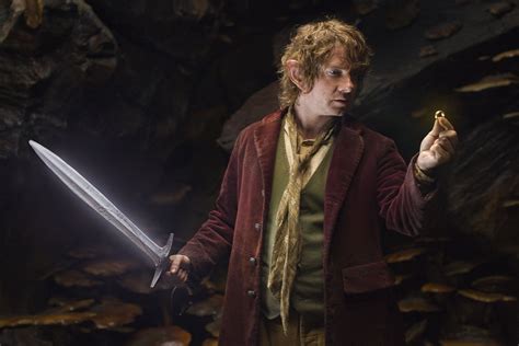 The Hobbit Martin Freeman As Bilbo Baggins With One Ring And Sting