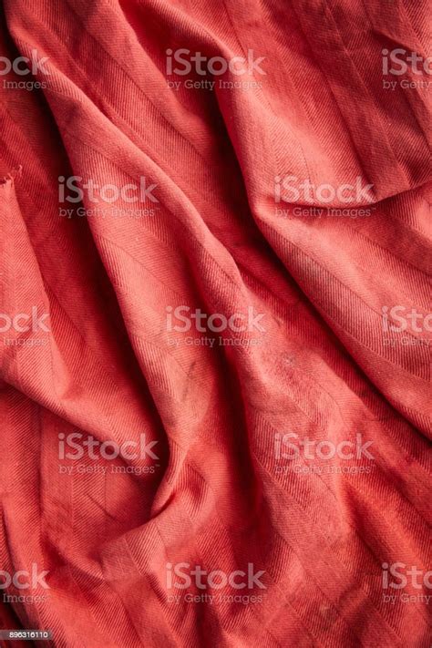 Red Wrinkled Napkin Stock Photo Download Image Now Above Blank