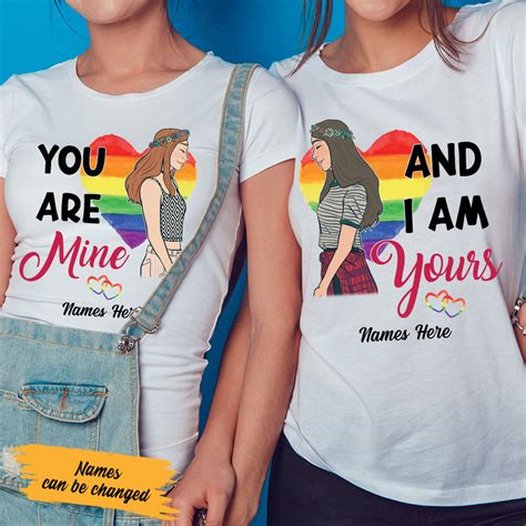 Personalized You Are Mine Lgbt Lesbian Couple T Shirt Sb161 29o53