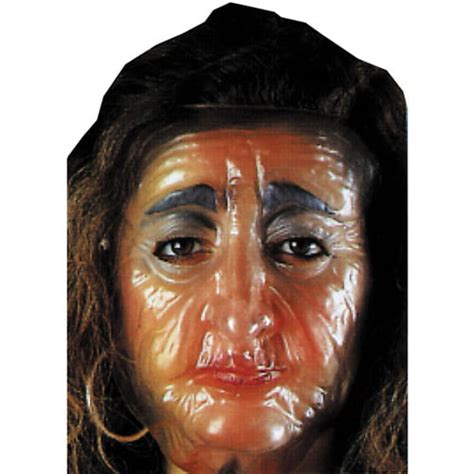 Plastic Old Female Transparent Mask Halloween Accessory