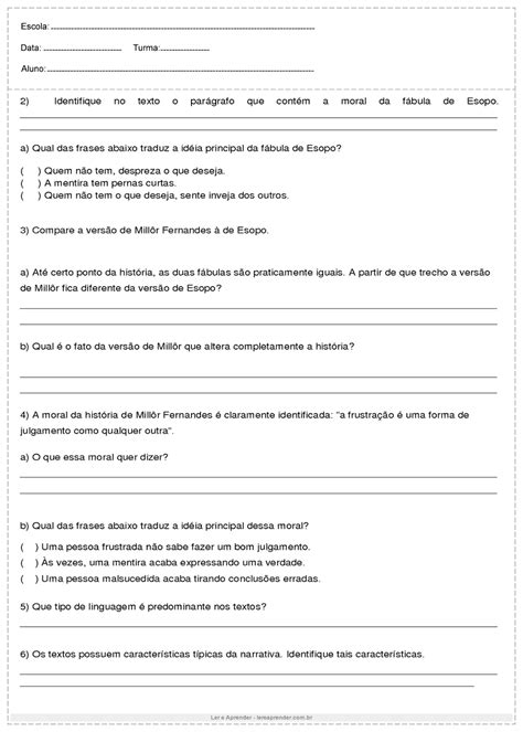Interpretacao De Texto 7 Ano