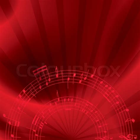Music Background With Notes Red Stock Vector Colourbox