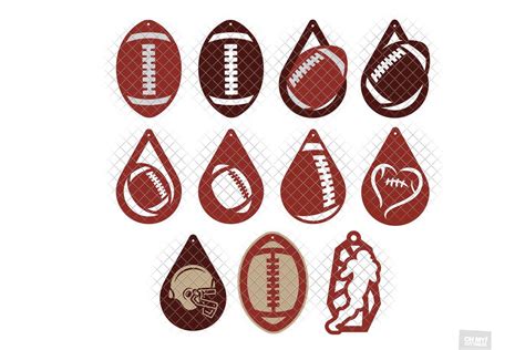 Available in png and vector. Football Earrings SVG in SVG/DXF/EPS/JPG/PNG • OhMyCuttables
