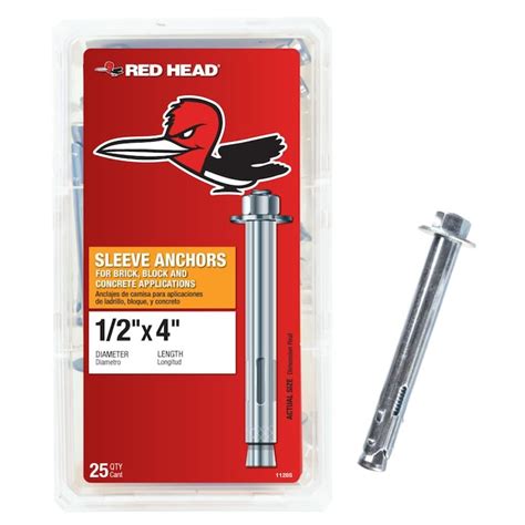 Red Head 25 Pack 4 In X 12 In Sleeve Anchors In The Concrete Anchors