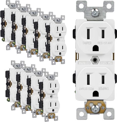 Enerlites Duplex Receptacle Outlets Tamper Resistant Commercial Grade