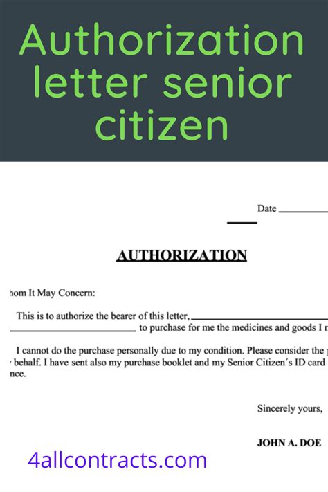 Authorization Letter For Senior Citizen In The Philippines In 2021