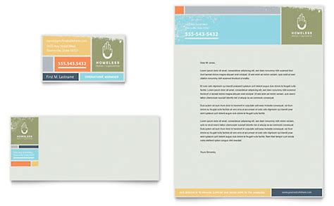 homeless shelter business card letterhead template