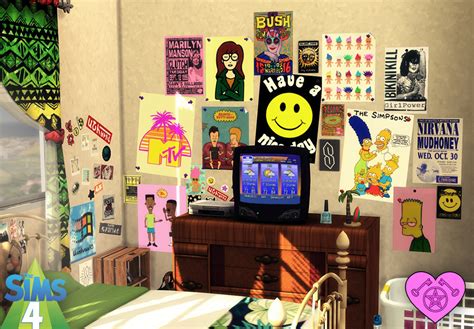 Talias Witchy Sims 4 Cc — 90s Wall Posters And Decor