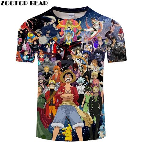 Buy Characters 3d Print T Shirt Men Tshirt Summer Tees