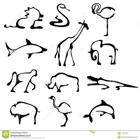 Simple Line Art Animals