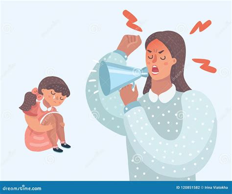 Madre Enojada Con Su Hija Traviesa Ilustración Del Vector Ilustración
