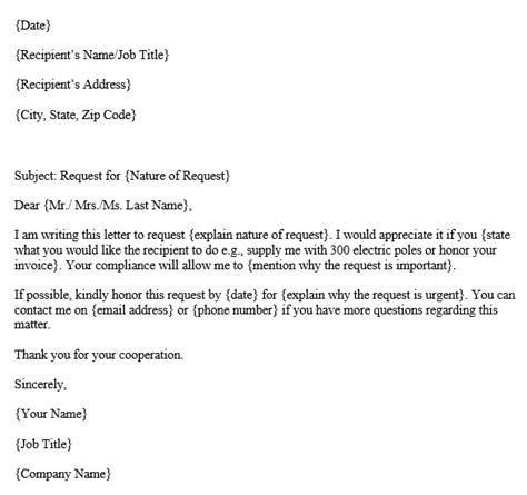 Business Request Letter Format Example Writing Tips Purshology