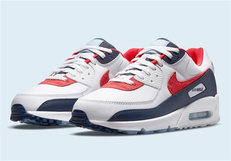 Nike Air Max 90 White Red Blue Dj5170 100