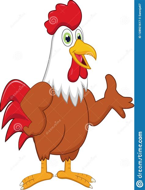 Cartoon Rooster Presenting Stock Vector Illustration Of Cute 128921617