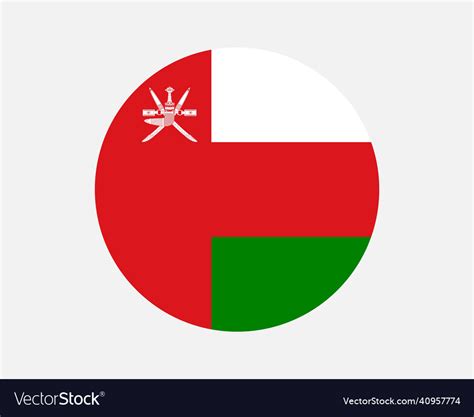 Oman Omani Round Circle Nation Country Banner Flag