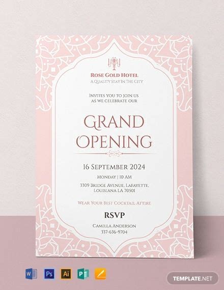 Free Hotel Opening Invitation Card Invitation Card Format Grand