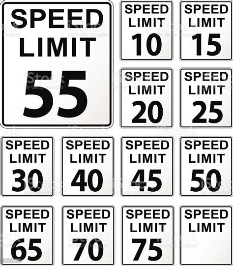 Speed Limit Signs Stock Illustration Download Image Now Istock