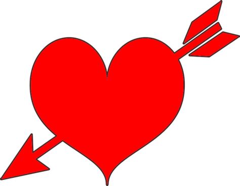 Red Heart With Arrow Public Domain Vectors