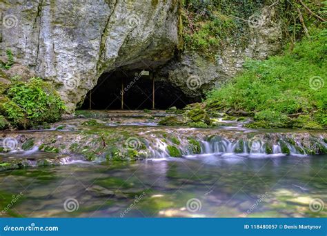 Mountain Waterfalls In The Gorge Of The Cave 2 Stock Image Image Of