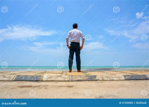 Young Man Standing Near The Beach Stock Image Image Of Caucasian