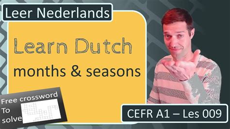 Learn Dutch Months And Seasons Of The Year With Free Crossword