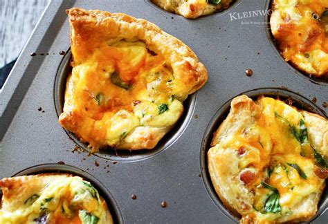 Bacon Cheddar And Spinach Quiche Cups Kleinworth And Co