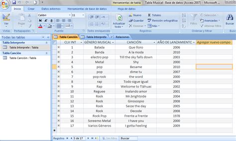 Ejemplos De Tablas En Access