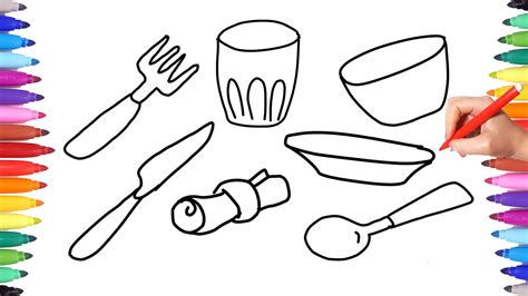Find more kitchen utensils coloring page pictures from our search. Coloring Pages Kitchen Set for Kids | Learning Coloring ...