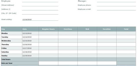 blank time sheet form employee timesheet