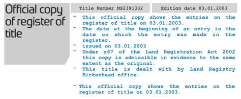 Land Registry Title Deeds