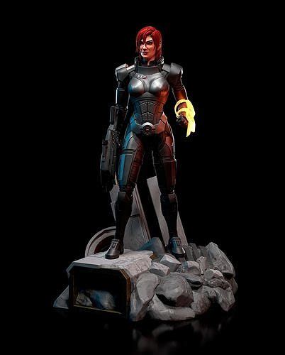 Commander Shepard Female 3d Model 3d Printable Cgtrader