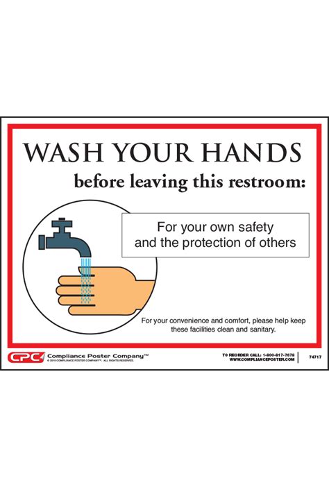 Wash Your Hands Poster Wash Your Hands Restroom Poster
