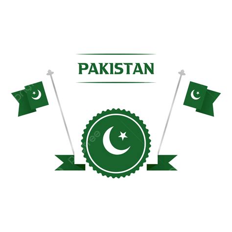Ilustrasi Vektor Bendera Pakistan Lencana Negara Pakistan Png Dan