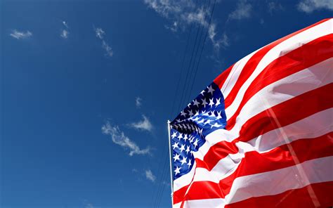 Download Wallpapers American Flag 4k Usa Flag Blue Sky Flag Of