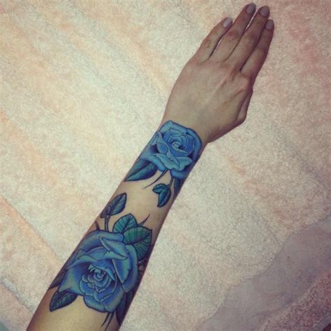 Blue Flowers Arm Tattoo Best Tattoo Design Ideas