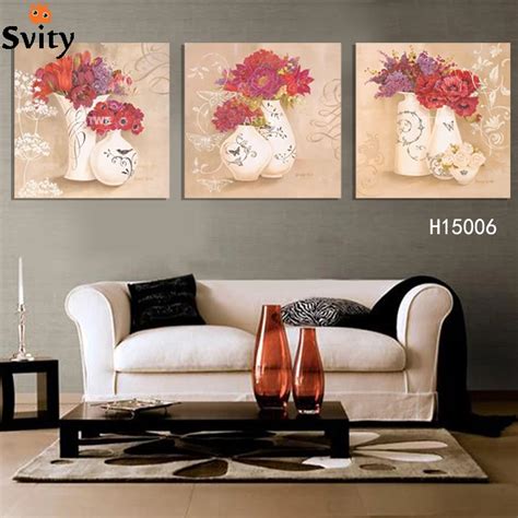 Frameless Pictures Paint Oil Painting On Canvas T Set Of Flower In