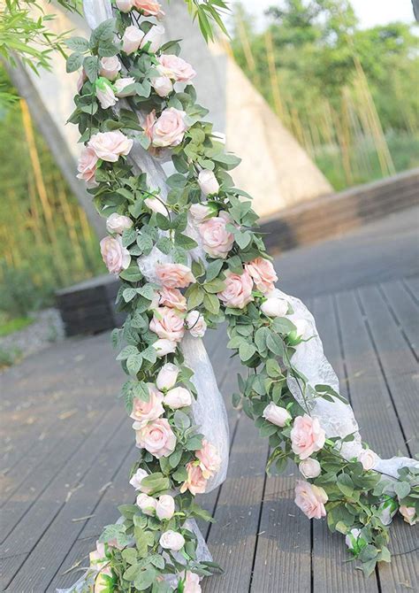 Party Joy 65ft Artificial Rose Vine Silk Flower Garland