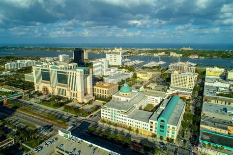 Aerial Downtown West Palm Beach Courts Government Buildings Editorial