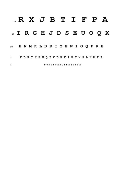Snellen Eye Chart A4 How To Use A Snellen Eye Chart Download This